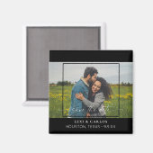 Calligrafie 2 Foto Mod & Save the Date Magneet (Voorkant / Achterkant)