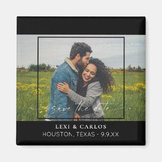 Calligrafie 2 Foto Mod & Save the Date Magneet