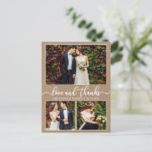 Calligrafie 3 Foto bruiloft Hartelijk dank Briefkaart (Staand voorkant)