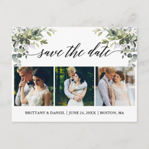 Calligrafie 3 Foto Greenery Save the Date Briefkaart