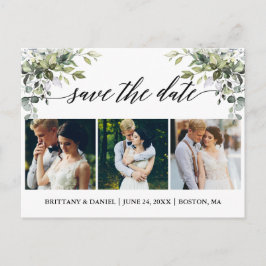 Calligrafie 3 Foto Greenery Save the Date Briefkaart