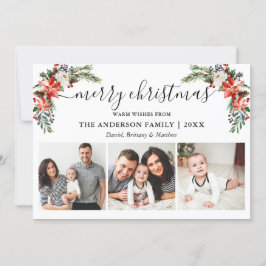 Calligrafie 3 Foto Waterverf Winter Floral Feestdagenkaart