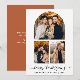 Calligrafie 3 Fotoboog Thanksgiving Terracotta Feestdagenkaart
