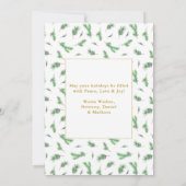 Calligrafie 3 Fotoboog Waterverf Pines Gold Feestdagenkaart (Achterkant)