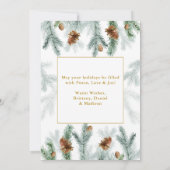 Calligrafie 3 Photo Arch Waterverf Pine Gold Feestdagenkaart (Achterkant)