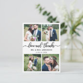 Calligrafie 4 Foto bruiloft Foto bedankt Briefkaart (Staand voorkant)