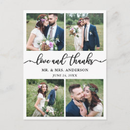 Calligrafie 4 Foto Huwelijksfoto Bedankt Briefkaart