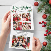 Calligrafie 5 Photo All-in-One kerstkaart All In One Uitnodiging