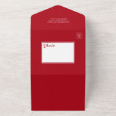 Calligrafie 5 Photo Red All in One Holiday Card All In One Uitnodiging (Buitenkant)