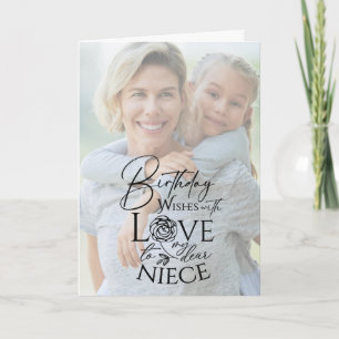 Calligrafie Aangepaste Foto Verjaardag Voor Niece Kaart