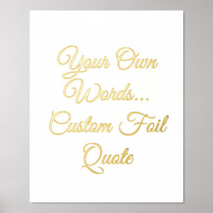 Calligrafie Aangepaste offerte Real Gold of Silver Folie Afdrukken