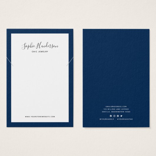 Calligrafie Aangepaste rand kleurenweergave Kettin Visitekaartje (Voorkant /achterkant)