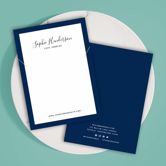 Calligrafie Aangepaste rand kleurenweergave Kettin Visitekaartje