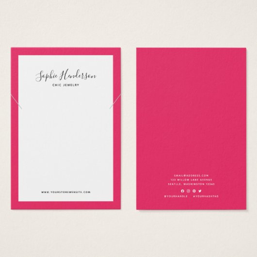 Calligrafie Aangepaste rand kleurenweergave Kettin Visitekaartje (Voorkant /achterkant)