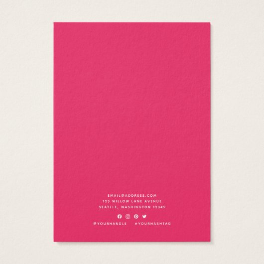 Calligrafie Aangepaste rand kleurenweergave Kettin Visitekaartje (Achterkant)