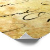 Calligrafie-achtergrondsteen Poster (Hoek)