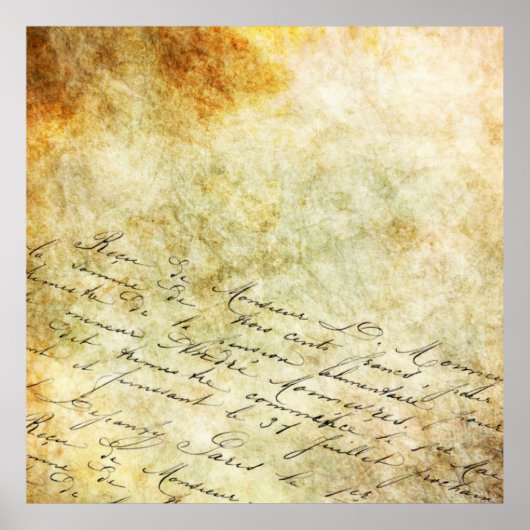 Calligrafie-achtergrondsteen Poster (Voorkant)