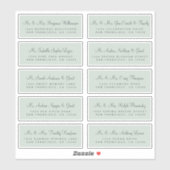 Calligrafie Adresetiketten van de Groene Weddensch Sticker (Vel)