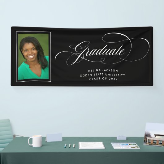 Calligrafie Afstuderen zwart-wit Spandoek (Beurs)