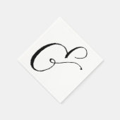 Calligrafie Ampersand Napkin, zwart-wit en wit Servet (Hoek)
