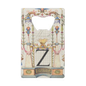 CALLIGRAFIE ANTIEK ALPHABET Z CREDITKAART FLESSENOPENER (Voorkant)