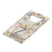 CALLIGRAFIE ANTIEK ALPHABET Z CREDITKAART FLESSENOPENER (Voorkant Gekanteld)