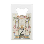 CALLIGRAFIE ANTIEK ALPHABET Z CREDITKAART FLESSENOPENER (Achterkant)