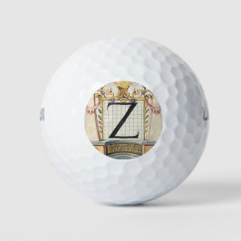 CALLIGRAFIE ANTIEK ALPHABET Z GOLFBALLEN