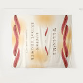 Calligrafie Autumn Leaf Vrijgezellenfeest Welkom Wandkleed (Voorkant (horizontaal))