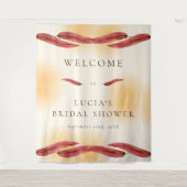 Calligrafie Autumn Leaf Vrijgezellenfeest Welkom Wandkleed (Voorkant)