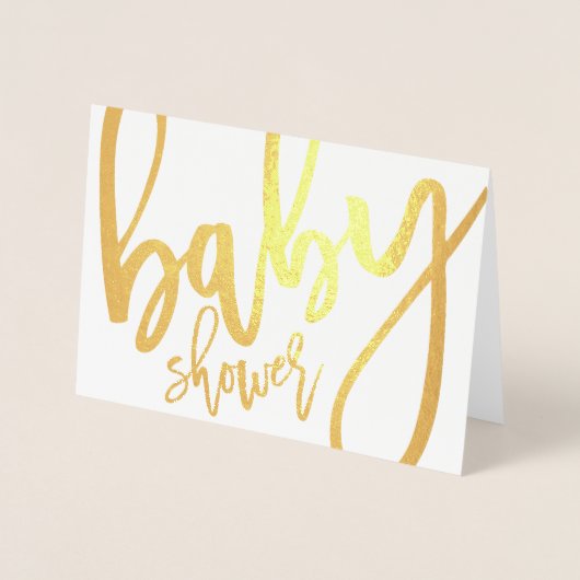 Calligrafie baby shower Invitation Gold Foil Kaart (Voorkant)