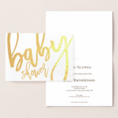 Calligrafie baby shower Invitation Gold Foil Kaart (Display)