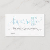 Calligrafie-Baby shower, luier, blauw Informatiekaartje (Voorkant)