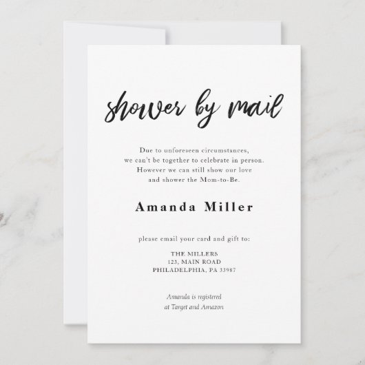 Calligrafie Baby Vrijgezellenfeest per post Save The Date (Voorkant)