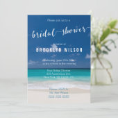 Calligrafie Beach Bridal Shower-uitnodigingen Kaart (Staand voorkant)