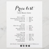 Calligrafie Beauty Salon-prijslijst (Voorkant)