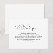 Calligrafie begrafenis Dank je Kaart (Voorkant / Achterkant)