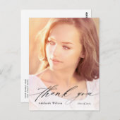 Calligrafie Bekleding Foto Afstuderen Hartelijk da Briefkaart (Voorkant / Achterkant)