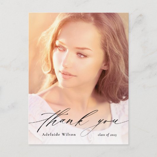 Calligrafie Bekleding Foto Afstuderen Hartelijk da Briefkaart (Voorkant)