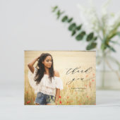 Calligrafie Bekleding Foto Afstuderen Hartelijk da Briefkaart (Staand voorkant)