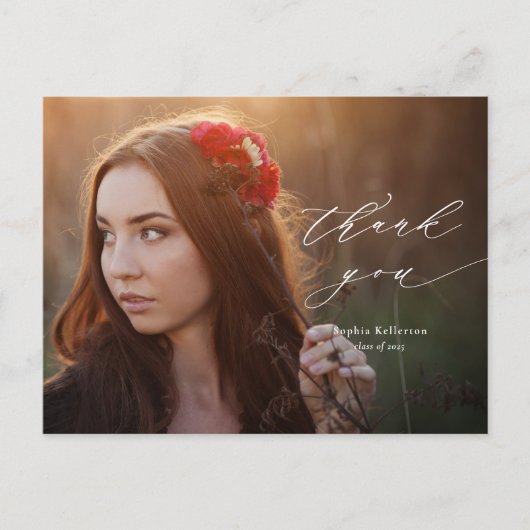 Calligrafie Bekleding Foto Afstuderen Hartelijk da Briefkaart (Voorkant)