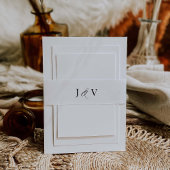 Calligrafie Belly Band Wedding Invitation J102 Uitnodigingen Wikkel