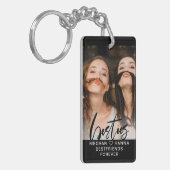 Calligrafie Besmet minimale overlay foto Sleutelhanger (Voorkant Links)