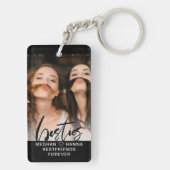 Calligrafie Besmet minimale overlay foto Sleutelhanger (achterkant)