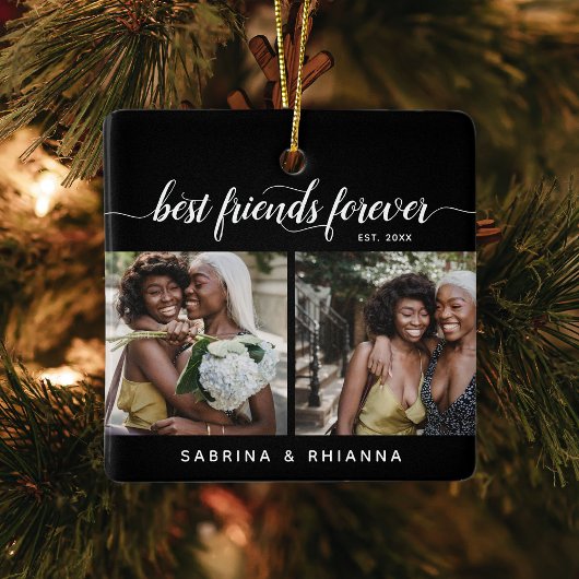 Calligrafie Best Friends Forever 4 Foto Collage Keramisch Ornament