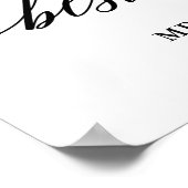 Calligrafie Beste dag ooit 4 Fotohuwelijk Poster (Hoek)