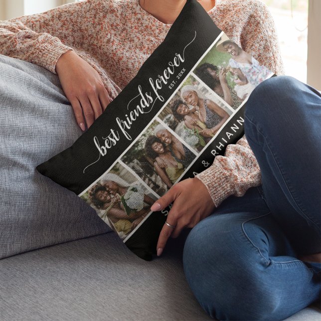 Calligrafie Beste vrienden voor foto-collage Kussen (Creator heeft geüpload)