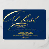 Calligrafie bij het laatste script koninklijke bla folie feestdagenkaart (Voorkant)