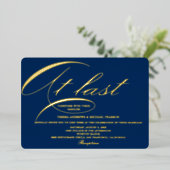 Calligrafie bij het laatste script koninklijke bla folie feestdagenkaart (Staand Voorkant)