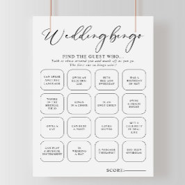 Calligrafie Bingo Game met zwarte en witte bruilof